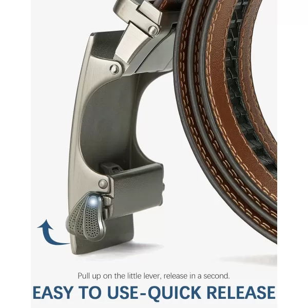 BOSTANTEN Mens Belt Leather 2 Pack Ratchet Belt For Men Dress and Casual with Adjustable Buckle, Trim to Fit