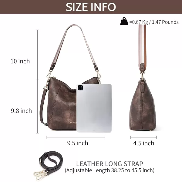 BOSTANTEN Women Leather Handbag Designer Ladies Hobo Purses Shoulder Bags