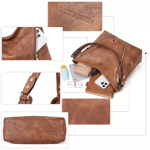 BOSTANTEN Women Leather Handbag Designer Ladies Hobo Purses Shoulder Bags