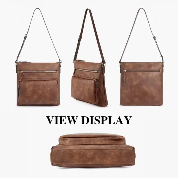 BOSTANTEN Crossbody Purses for Women Soft Vegan Leather Handbags Multi Pocket Shoulder Bag Pocketbooks