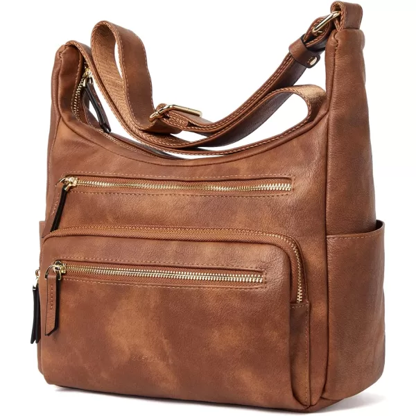 BOSTANTEN Crossbody Purses for Women Soft Vegan Leather Handbags Multi Pocket Shoulder Bag Pocketbooks