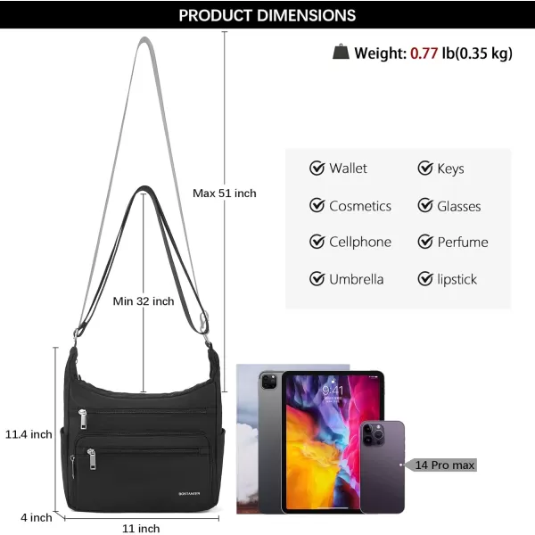 BOSTANTEN Crossbody Purses for Women Soft Vegan Leather Handbags Multi Pocket Shoulder Bag Pocketbooks