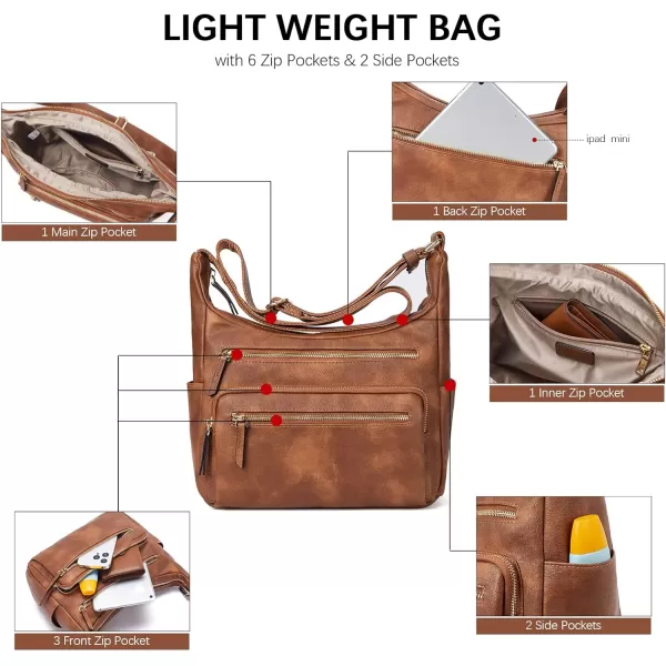 BOSTANTEN Crossbody Purses for Women Soft Vegan Leather Handbags Multi Pocket Shoulder Bag Pocketbooks
