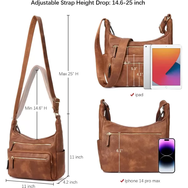 BOSTANTEN Crossbody Purses for Women Soft Vegan Leather Handbags Multi Pocket Shoulder Bag Pocketbooks
