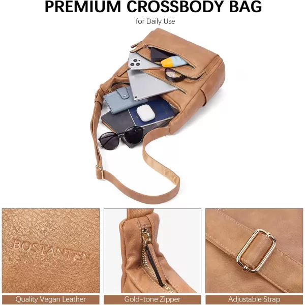 BOSTANTEN Crossbody Purses for Women Soft Vegan Leather Handbags Multi Pocket Shoulder Bag Pocketbooks