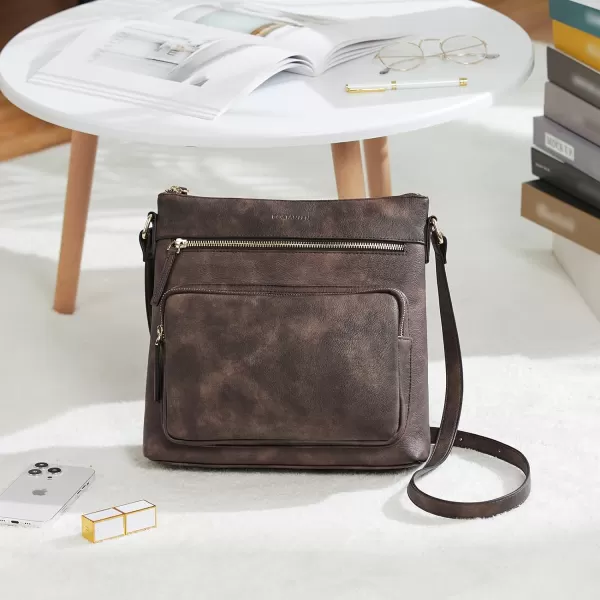 BOSTANTEN Crossbody Purses for Women Soft Vegan Leather Handbags Multi Pocket Shoulder Bag Pocketbooks