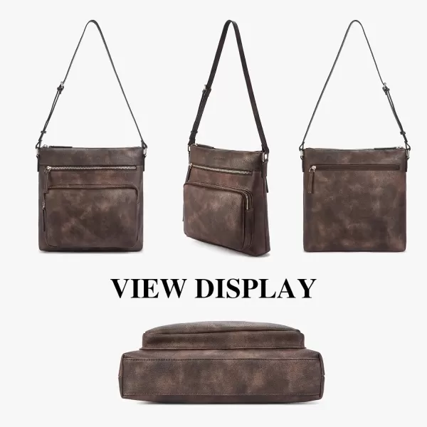 BOSTANTEN Crossbody Purses for Women Soft Vegan Leather Handbags Multi Pocket Shoulder Bag Pocketbooks