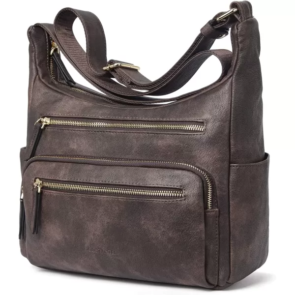 BOSTANTEN Crossbody Purses for Women Soft Vegan Leather Handbags Multi Pocket Shoulder Bag Pocketbooks