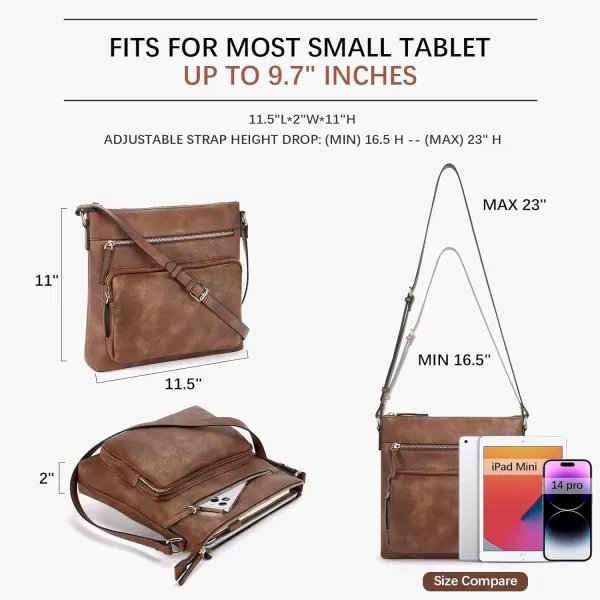 BOSTANTEN Crossbody Purses for Women Soft Vegan Leather Handbags Multi Pocket Shoulder Bag Pocketbooks