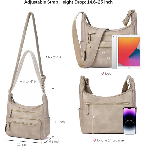 BOSTANTEN Crossbody Purses for Women Soft Vegan Leather Handbags Multi Pocket Shoulder Bag Pocketbooks