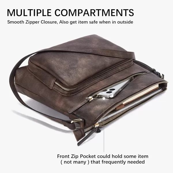 BOSTANTEN Crossbody Purses for Women Soft Vegan Leather Handbags Multi Pocket Shoulder Bag Pocketbooks