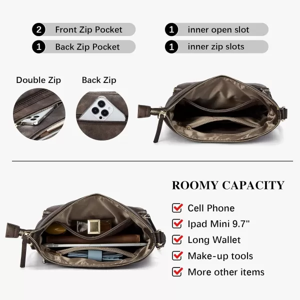 BOSTANTEN Crossbody Purses for Women Soft Vegan Leather Handbags Multi Pocket Shoulder Bag Pocketbooks