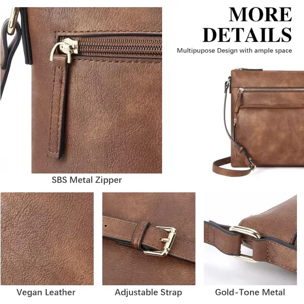 BOSTANTEN Crossbody Purses for Women Soft Vegan Leather Handbags Multi Pocket Shoulder Bag Pocketbooks