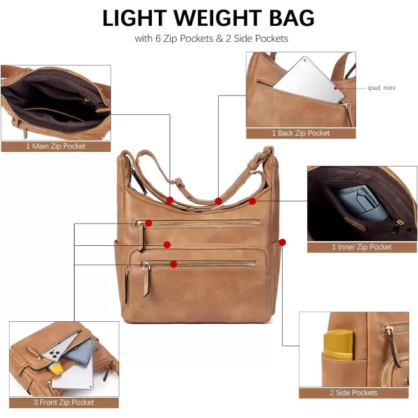 BOSTANTEN Crossbody Purses for Women Soft Vegan Leather Handbags Multi Pocket Shoulder Bag Pocketbooks