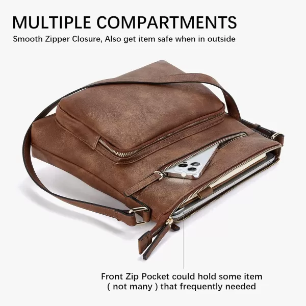 BOSTANTEN Crossbody Purses for Women Soft Vegan Leather Handbags Multi Pocket Shoulder Bag Pocketbooks