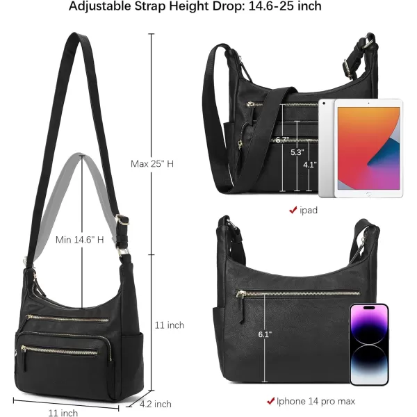 BOSTANTEN Crossbody Purses for Women Soft Vegan Leather Handbags Multi Pocket Shoulder Bag Pocketbooks