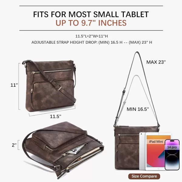BOSTANTEN Crossbody Purses for Women Soft Vegan Leather Handbags Multi Pocket Shoulder Bag Pocketbooks
