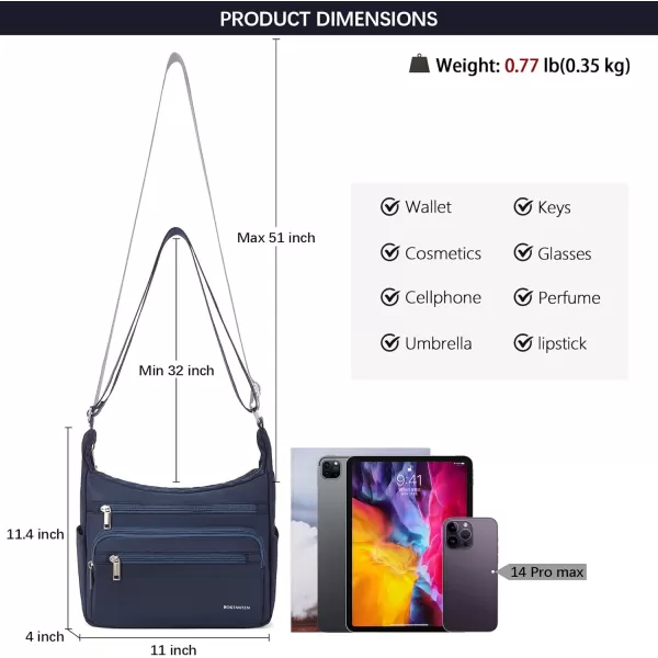 BOSTANTEN Crossbody Purses for Women Soft Vegan Leather Handbags Multi Pocket Shoulder Bag Pocketbooks