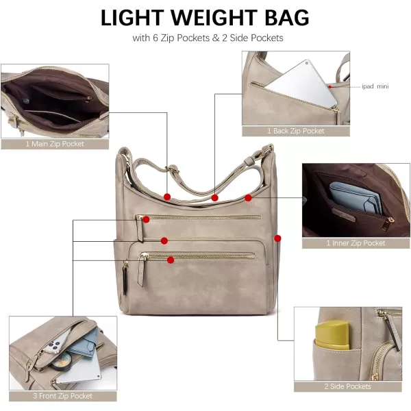 BOSTANTEN Crossbody Purses for Women Soft Vegan Leather Handbags Multi Pocket Shoulder Bag Pocketbooks