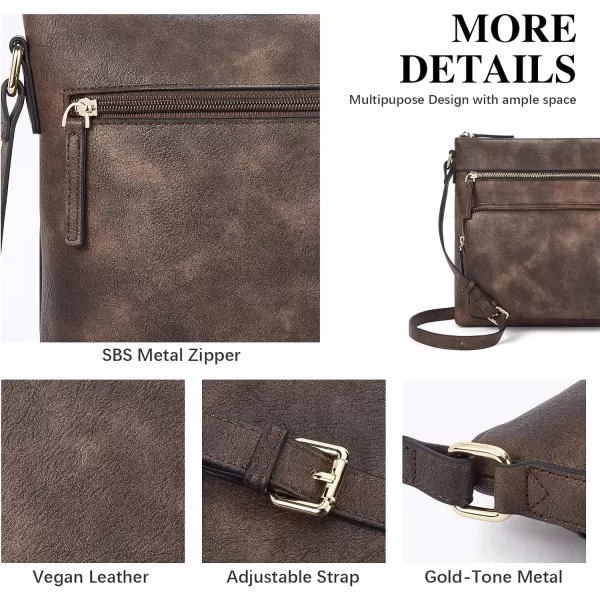 BOSTANTEN Crossbody Purses for Women Soft Vegan Leather Handbags Multi Pocket Shoulder Bag Pocketbooks