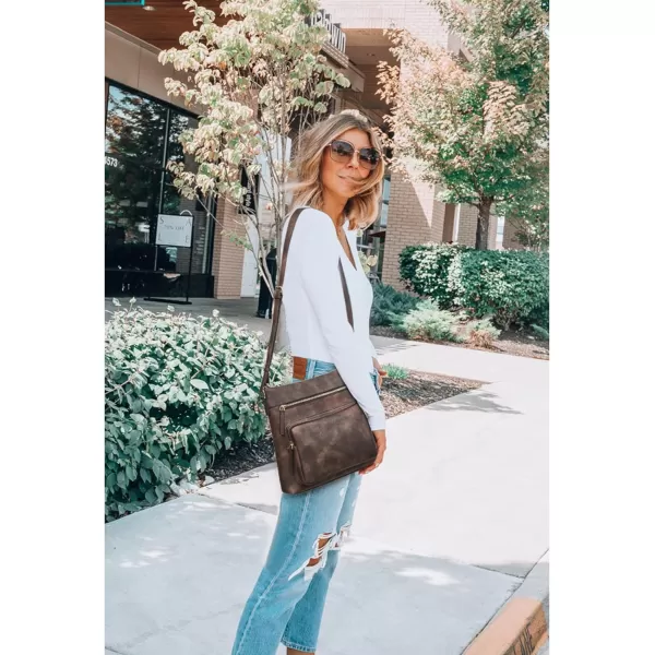 BOSTANTEN Crossbody Purses for Women Soft Vegan Leather Handbags Multi Pocket Shoulder Bag Pocketbooks