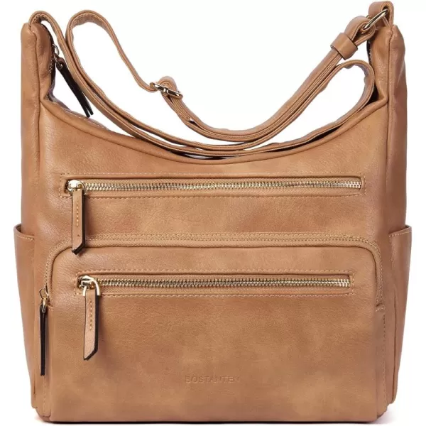 BOSTANTEN Crossbody Purses for Women Soft Vegan Leather Handbags Multi Pocket Shoulder Bag Pocketbooks