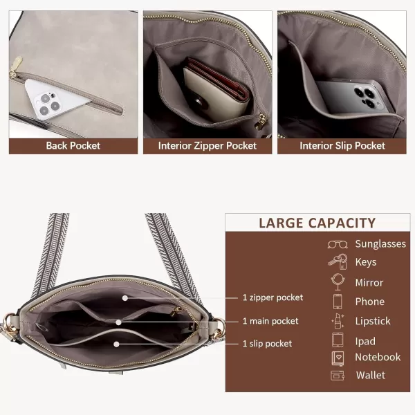 BOSTANTEN Crossbody Purses for Women Trendy Double Zipper Shoulder Handbags with Adjustable Guitar Strap Medium