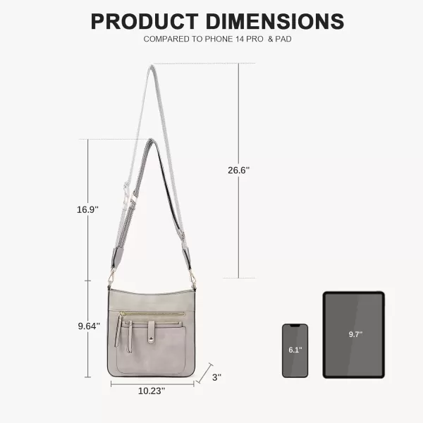 BOSTANTEN Crossbody Purses for Women Trendy Double Zipper Shoulder Handbags with Adjustable Guitar Strap Medium