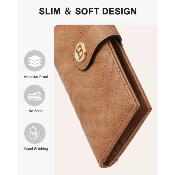 BOSTANTEN Slim Wallet Women Leather RFID Blocking Credit Card Holder Bifold Thin Wallet with Zipper Pocket Black＆Brown