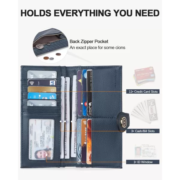 BOSTANTEN Slim Wallet Women Leather RFID Blocking Credit Card Holder Bifold Thin Wallet with Zipper Pocket Black＆Brown