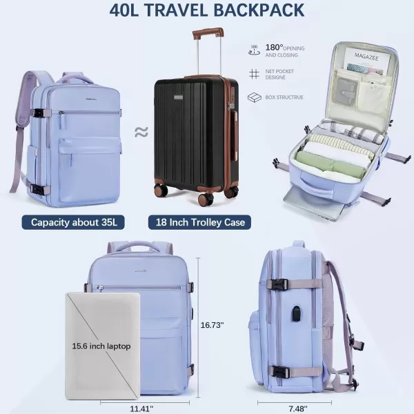 BOSTANTEN Travel Backpack for Women- Flight Approved Carry On Backpack, 15.6" Laptop Backpack Large Lightweight Weekender Bag