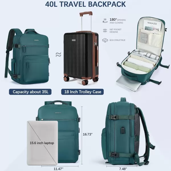 BOSTANTEN Travel Backpack for Women- Flight Approved Carry On Backpack, 15.6" Laptop Backpack Large Lightweight Weekender Bag