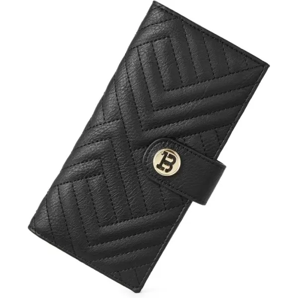 BOSTANTEN Slim Wallet Women Leather RFID Blocking Credit Card Holder Bifold Thin Wallet with Zipper Pocket Black＆Brown
