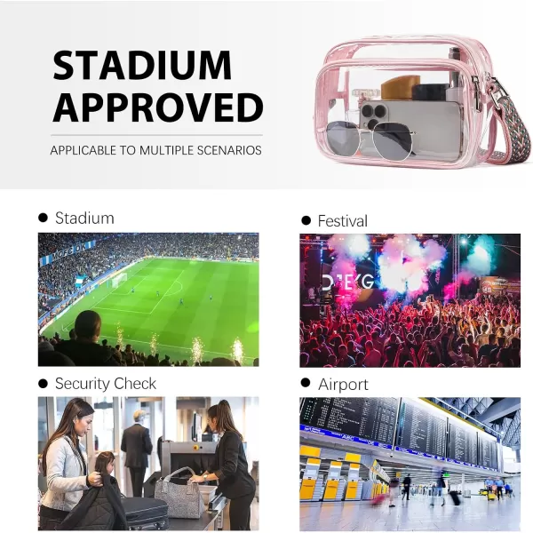 BOSTANTEN Clear Purses for Women Stadium Approved Clear Bags Small Crossbody Bags Trendy for Concerts Sports