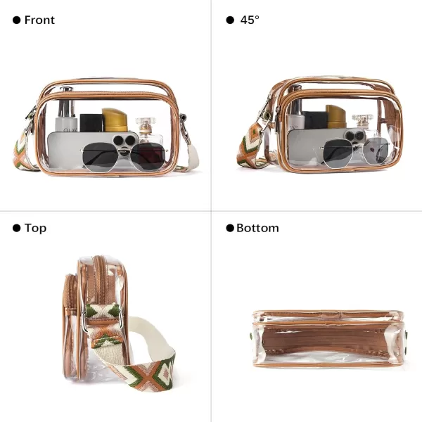 BOSTANTEN Clear Purses for Women Stadium Approved Clear Bags Small Crossbody Bags Trendy for Concerts Sports