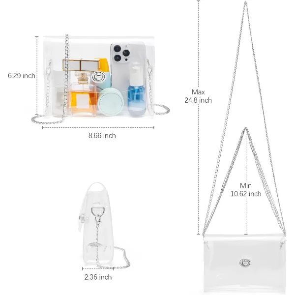 BOSTANTEN Clear Purses for Women Stadium Approved Clear Bags Small Crossbody Bags Trendy for Concerts Sports