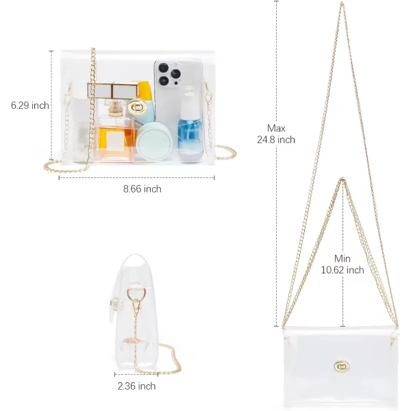 BOSTANTEN Clear Purses for Women Stadium Approved Clear Bags Small Crossbody Bags Trendy for Concerts Sports