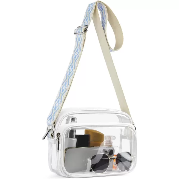 BOSTANTEN Clear Purses for Women Stadium Approved Clear Bags Small Crossbody Bags Trendy for Concerts Sports