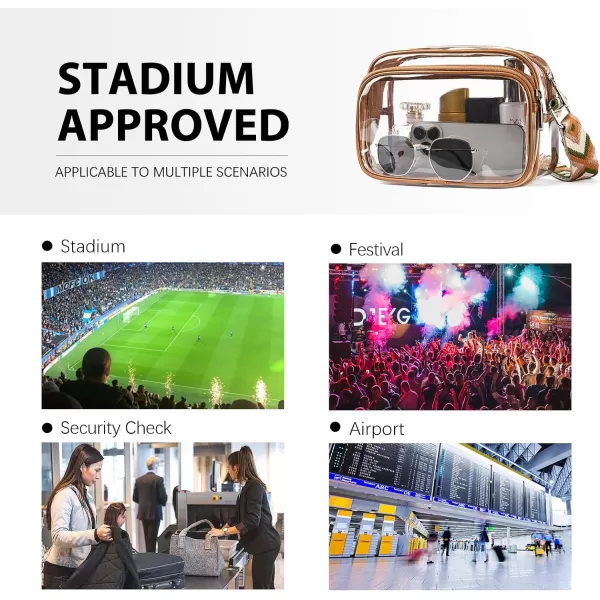BOSTANTEN Clear Purses for Women Stadium Approved Clear Bags Small Crossbody Bags Trendy for Concerts Sports