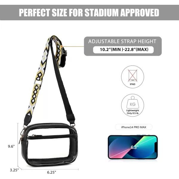 BOSTANTEN Clear Purses for Women Stadium Approved Clear Bags Small Crossbody Bags Trendy for Concerts Sports