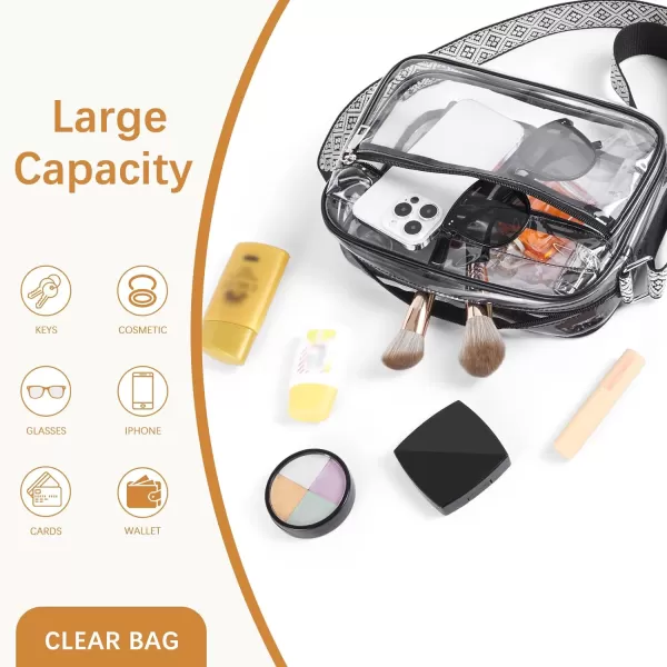 BOSTANTEN Clear Purses for Women Stadium Approved Clear Bags Small Crossbody Bags Trendy for Concerts Sports