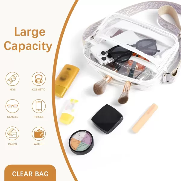 BOSTANTEN Clear Purses for Women Stadium Approved Clear Bags Small Crossbody Bags Trendy for Concerts Sports