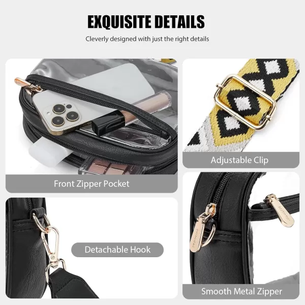 BOSTANTEN Clear Purses for Women Stadium Approved Clear Bags Small Crossbody Bags Trendy for Concerts Sports