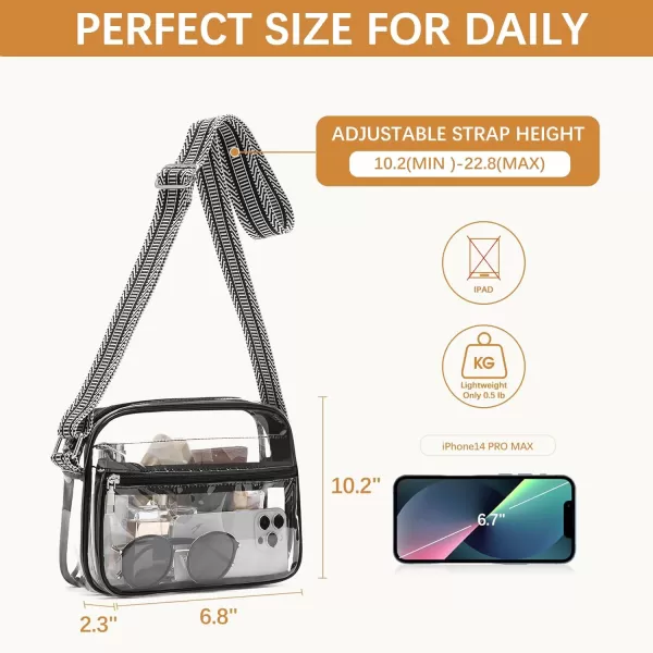 BOSTANTEN Clear Purses for Women Stadium Approved Clear Bags Small Crossbody Bags Trendy for Concerts Sports
