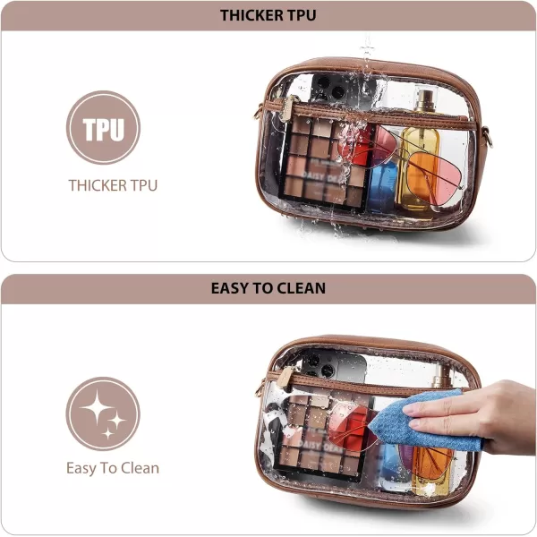 BOSTANTEN Clear Purses for Women Stadium Approved Clear Bags Small Crossbody Bags Trendy for Concerts Sports