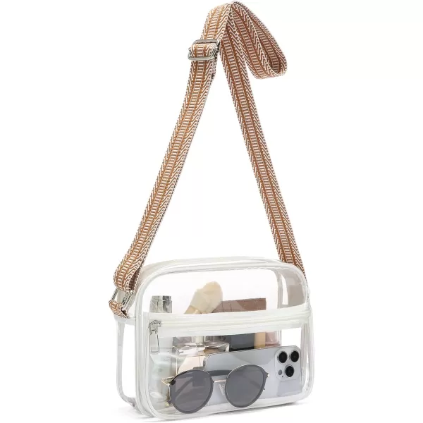 BOSTANTEN Clear Purses for Women Stadium Approved Clear Bags Small Crossbody Bags Trendy for Concerts Sports