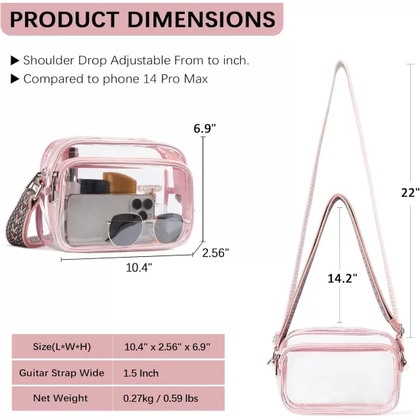 BOSTANTEN Clear Purses for Women Stadium Approved Clear Bags Small Crossbody Bags Trendy for Concerts Sports