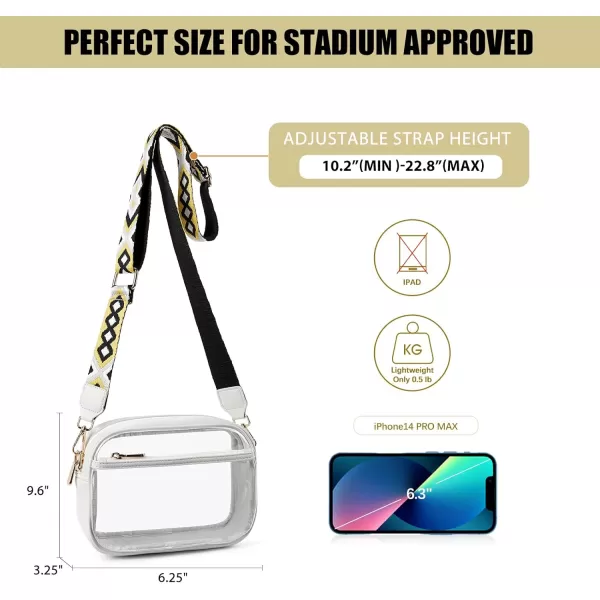 BOSTANTEN Clear Purses for Women Stadium Approved Clear Bags Small Crossbody Bags Trendy for Concerts Sports