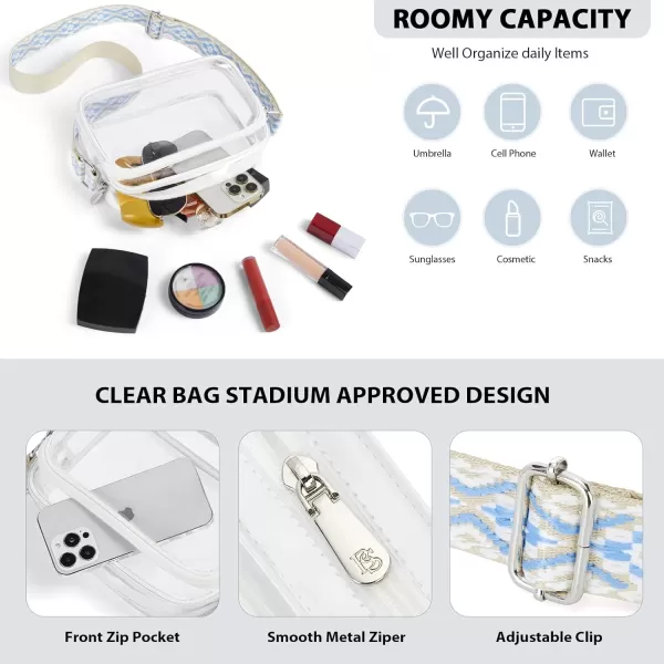 BOSTANTEN Clear Purses for Women Stadium Approved Clear Bags Small Crossbody Bags Trendy for Concerts Sports
