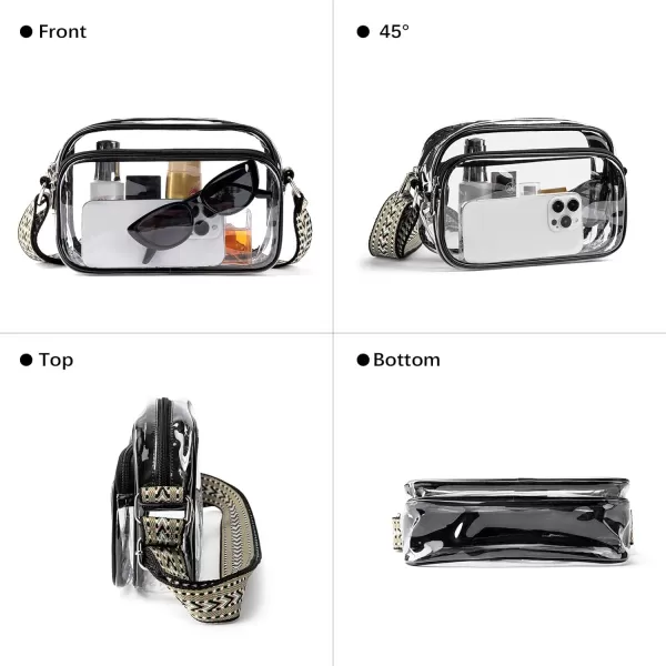 BOSTANTEN Clear Purses for Women Stadium Approved Clear Bags Small Crossbody Bags Trendy for Concerts Sports